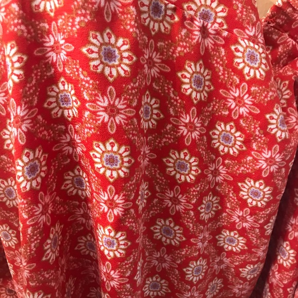 Renee C. Red Floral Off The Shoulder Top - Picture 2 of 4